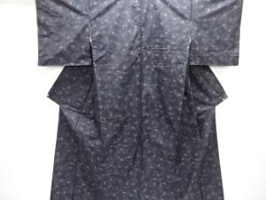 草花模様織り出し本場泥大島紬着物